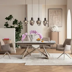 KARE Ausziehtisch Nelly Greige 180(40+40)x90cm New