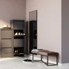 KARE Bank Crossover Grau Schwarz 90x40cm Fashion