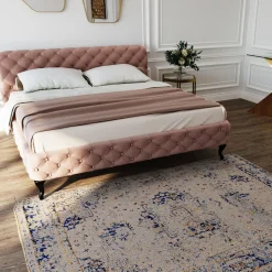 KARE Bett Desire Velvet Ecru 180x200cm Hot