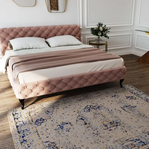 KARE Bett Desire Velvet Ecru 180x200cm Hot