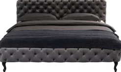KARE Bett Desire Velvet Silbergrau 160x200 cm Clearance