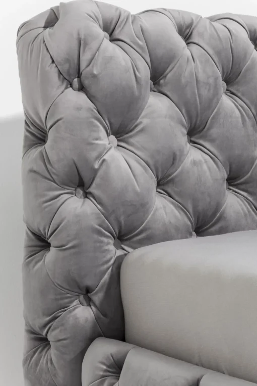 KARE Bett Desire Velvet Silbergrau 160x200 cm Clearance