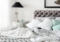 KARE Bett Desire Velvet Silbergrau 160x200 cm Clearance
