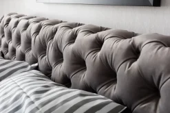 KARE Bett Desire Velvet Silbergrau 160x200 cm Clearance