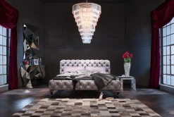 KARE Bett Desire Velvet Silbergrau 160x200 cm Clearance