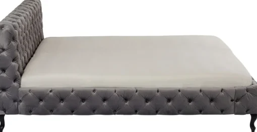 KARE Bett Desire Velvet Silbergrau 160x200 cm Clearance