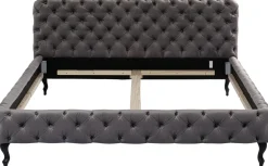 KARE Bett Desire Velvet Silbergrau 160x200 cm Clearance