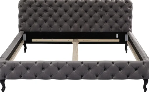 KARE Bett Desire Velvet Silbergrau 160x200 cm Clearance