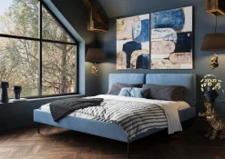 KARE Bett East Side Cord Blau 180x200cm Best