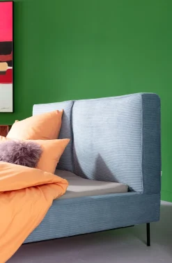 KARE Bett East Side Cord Blau 180x200cm Best