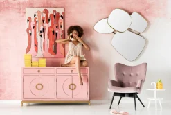 KARE Bild Touched Flamingo Meeting 90x120cm Outlet