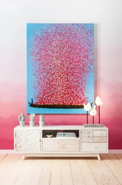 KARE Bild Touched Flower Boat Blau Pink 80x100cm Online