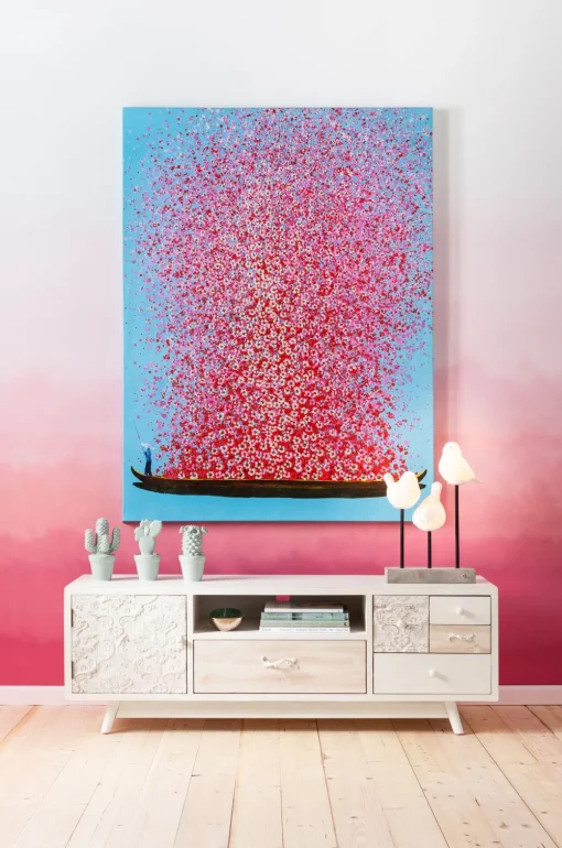 KARE Bild Touched Flower Boat Blau Pink 80x100cm Online