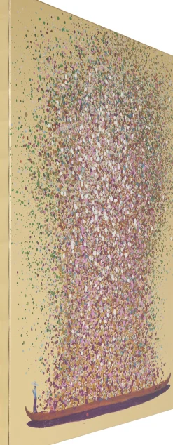 KARE Bild Touched Flower Boat Gold Pink 120x160cm New