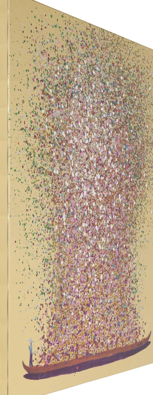 KARE Bild Touched Flower Boat Gold Pink 120x160cm New