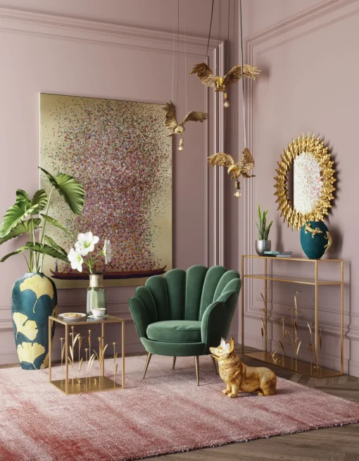 KARE Bild Touched Flower Boat Gold Pink 120x160cm New