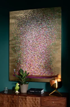 KARE Bild Touched Flower Boat Gold Pink 120x160cm New