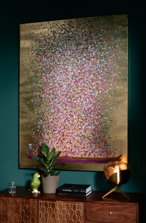 KARE Bild Touched Flower Boat Gold Pink 120x160cm New