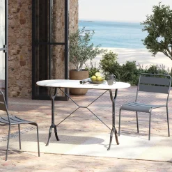 KARE Bistrotisch Kaffeehaus Oval Weiß 120x60cm Fashion