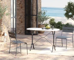 KARE Bistrotisch Kaffeehaus Oval Weiß 120x60cm Fashion