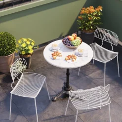KARE Bistrotisch Kaffeehaus Rund Weiß Ø61 New