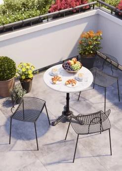 KARE Bistrotisch Kaffeehaus Rund Weiß Ø61 New