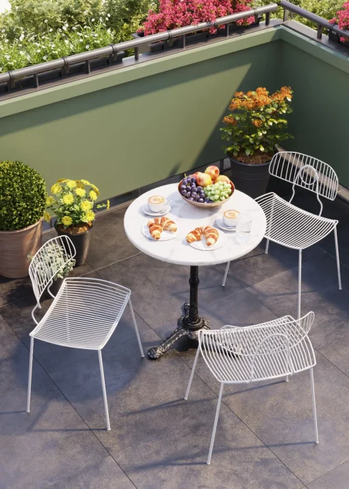 KARE Bistrotisch Kaffeehaus Rund Weiß Ø61 New