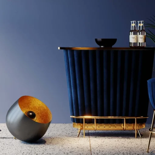 KARE Bodenleuchte Apollon Smooth Schwarz Ø50cm Hot