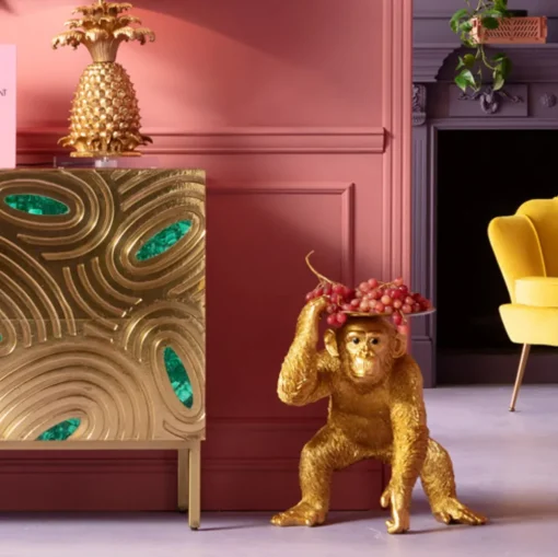 KARE Deko Figur Butler Playing Chimp Gold 52cm Best