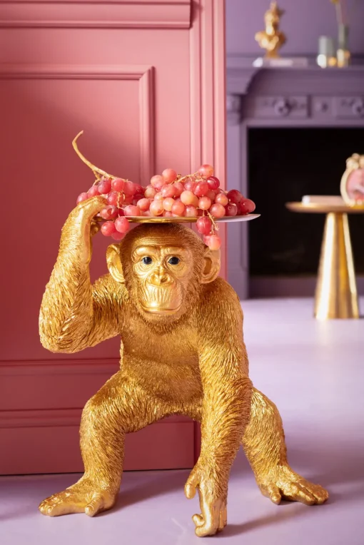 KARE Deko Figur Butler Playing Chimp Gold 52cm Best