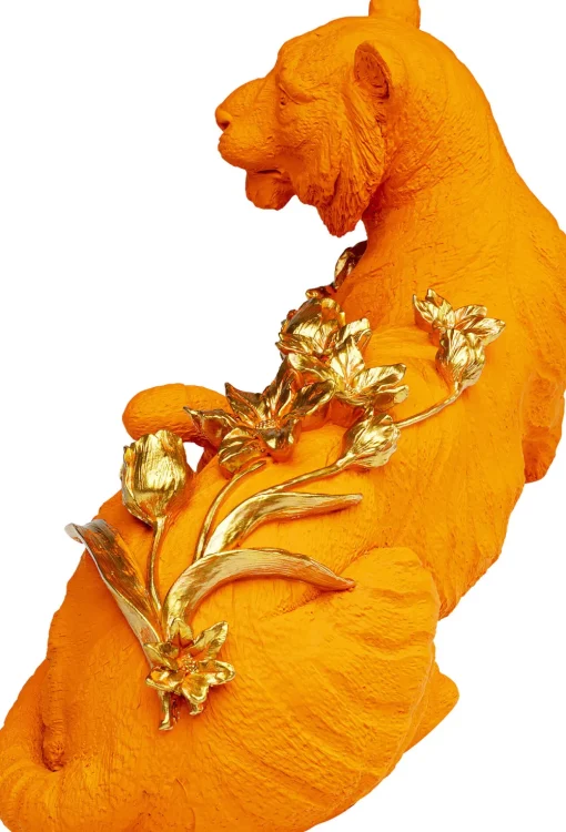 KARE Deko Figur Flower Leopard Orange 26cm Discount