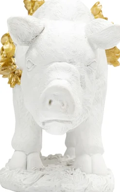 KARE Deko Figur Flower Pig Weiß 21cm Clearance