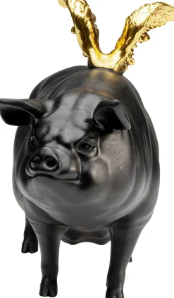 KARE Deko Figur Flying Pig Schwarz 21cm Discount