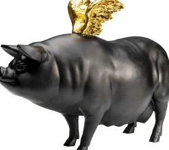 KARE Deko Figur Flying Pig Schwarz 21cm Discount