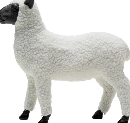 KARE Deko Figur Happy Sheep Wool Weiß 28cm Discount