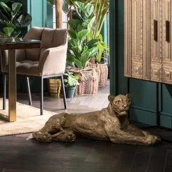 KARE Deko Figur Lion Gold 113cm Clearance