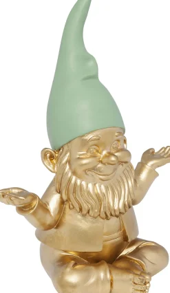 KARE Deko Figur Zwerg Meditation Gold Grün 19cm Hot