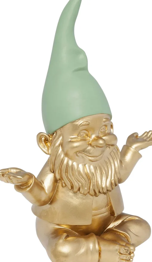 KARE Deko Figur Zwerg Meditation Gold Grün 19cm Hot
