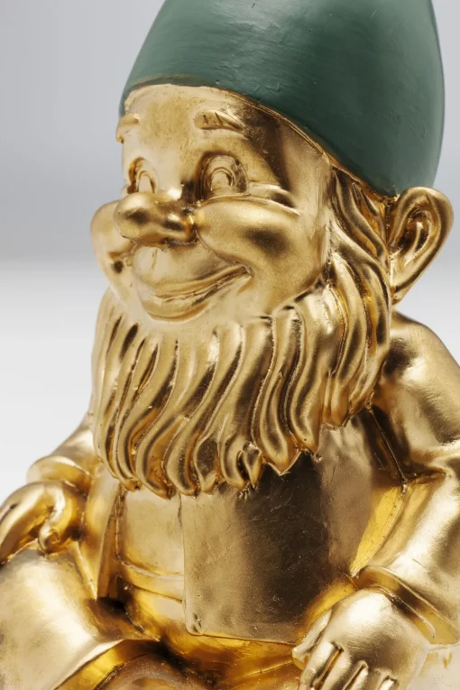 KARE Deko Figur Zwerg Sitting Gold Grün 19cm Hot