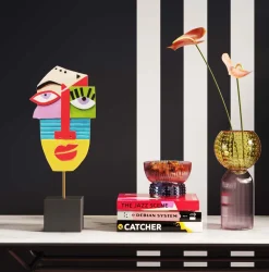 KARE Deko Objekt Abstract Face Multicolour 52cm Sale