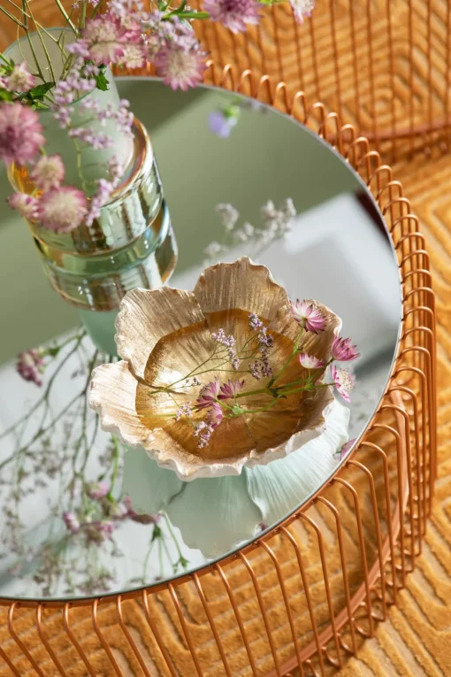 KARE Deko Schale Flower Bloom Creme Gold Ø20cm Online