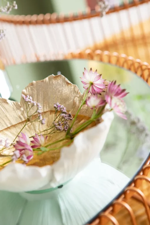 KARE Deko Schale Flower Bloom Creme Gold Ø20cm Online