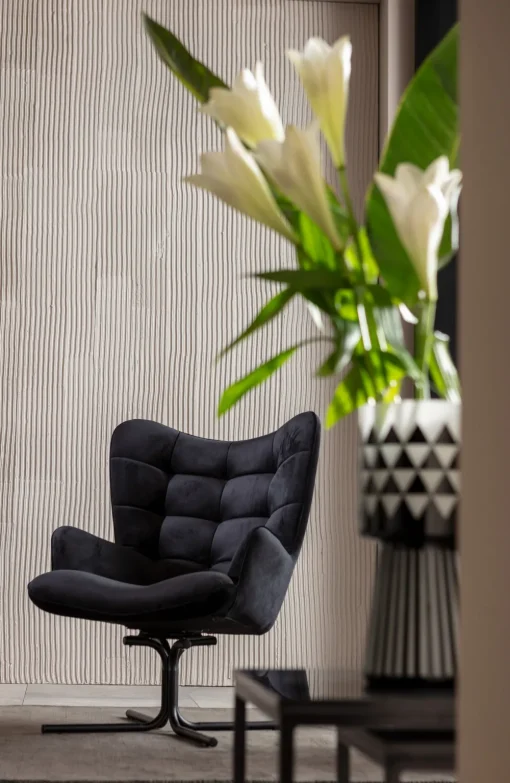 KARE Drehsessel Oscar Velvet Schwarz New