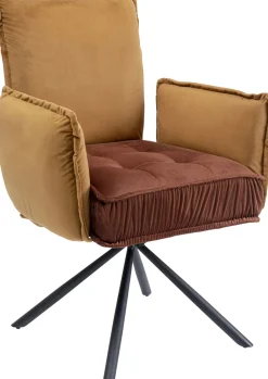 KARE Drehstuhl mit Armlehnen Chelsea Braun Discount