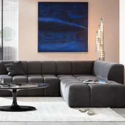 KARE Ecksofa Belami Velvet Grau Rechts Fashion