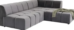 KARE Ecksofa Belami Velvet Grau Rechts Fashion