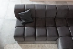 KARE Ecksofa Belami Velvet Grau Rechts Fashion