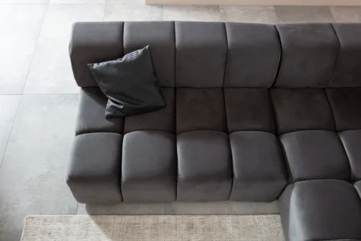 KARE Ecksofa Belami Velvet Grau Rechts Fashion