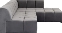 KARE Ecksofa Belami Velvet Grau Rechts Fashion