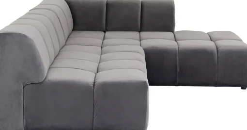 KARE Ecksofa Belami Velvet Grau Rechts Fashion